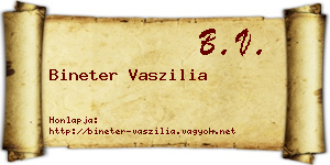 Bineter Vaszilia névjegykártya